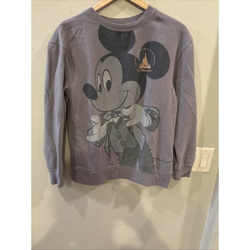 Walt Disney World 50th Anniversary Mickey Mouse‎ Gray Sweatshirt Crewneck Small